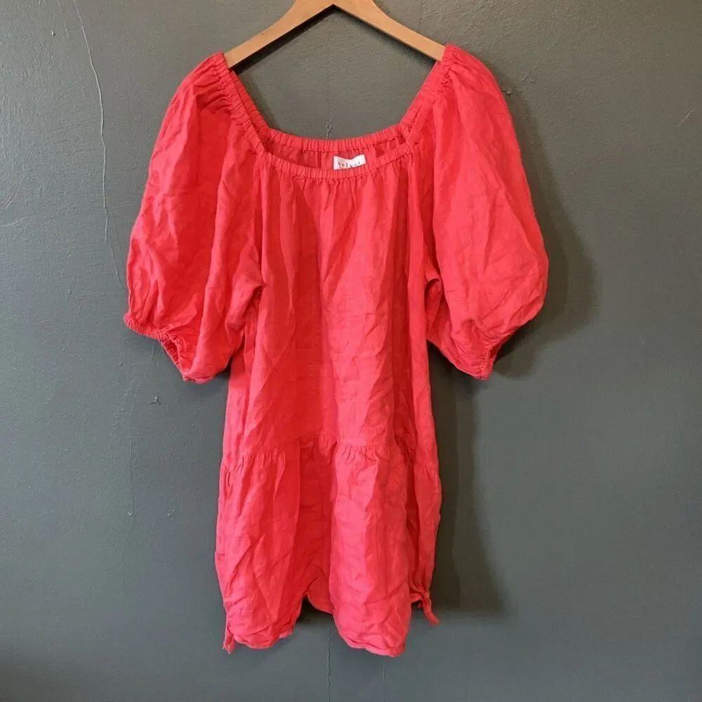 Velvet Graham Spencer Linen Orange Blouse Size Medium